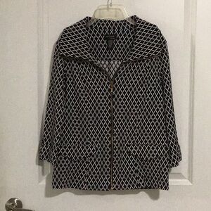 Attyre Monochrome Diamond Trench Coat Size M